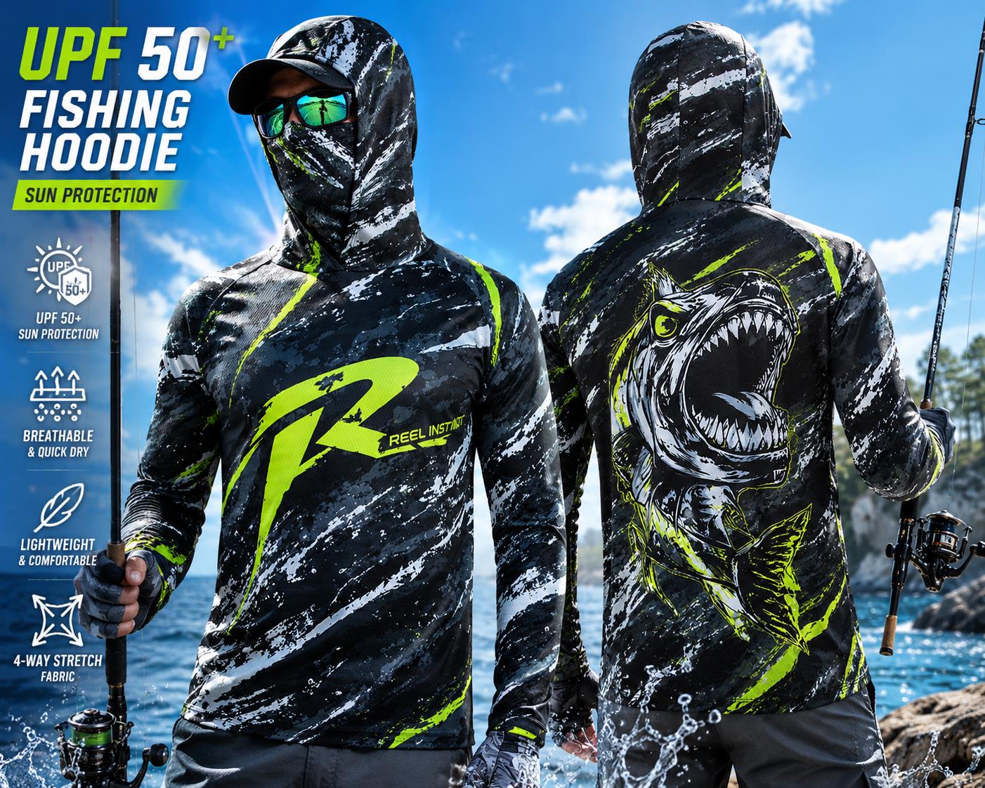 Outdoor-Sonnenschutz-Langarm-A – Fishing Mask Sun Protection Bewertung und Preis
